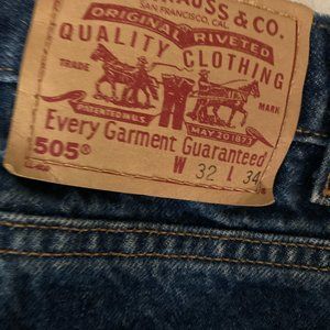 Mens 505 Levis Regular Fit Straight Leg Jeans Size